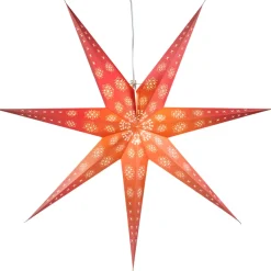KONSTSMIDE Beleuchteter Papierstern Zum Aufhangen, Rot, 78 Cm