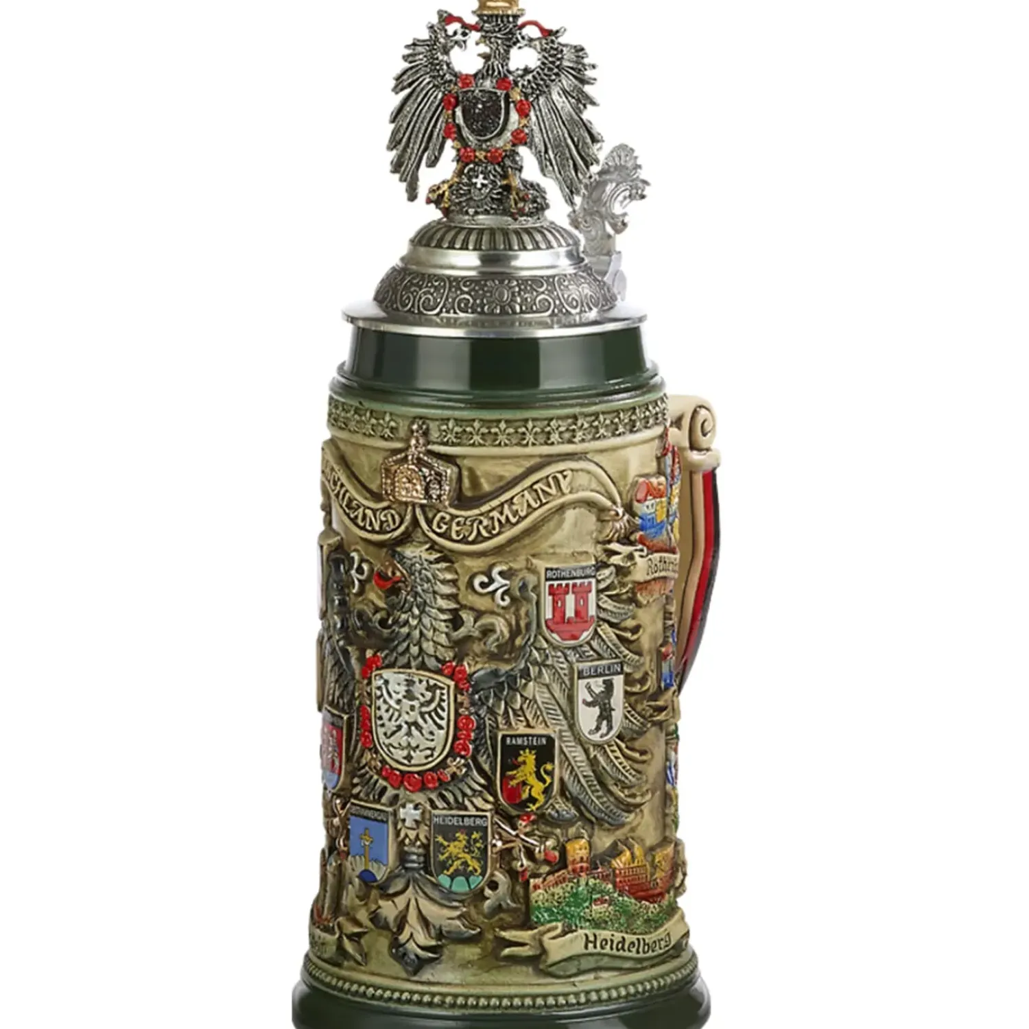 Käthe Wohlfahrt Bierkrug Mit Zinnadler "Stadtwappen", Braun, 0,75L