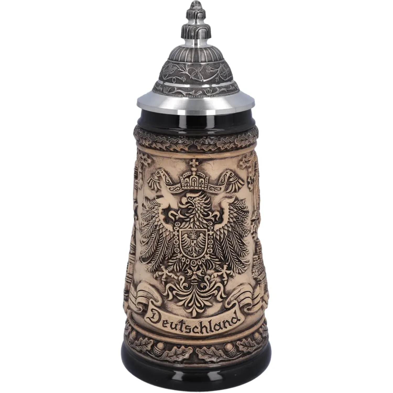 Käthe Wohlfahrt Bierkrug Mit Zinndeckel "Deutschland", Natur, 0,5L