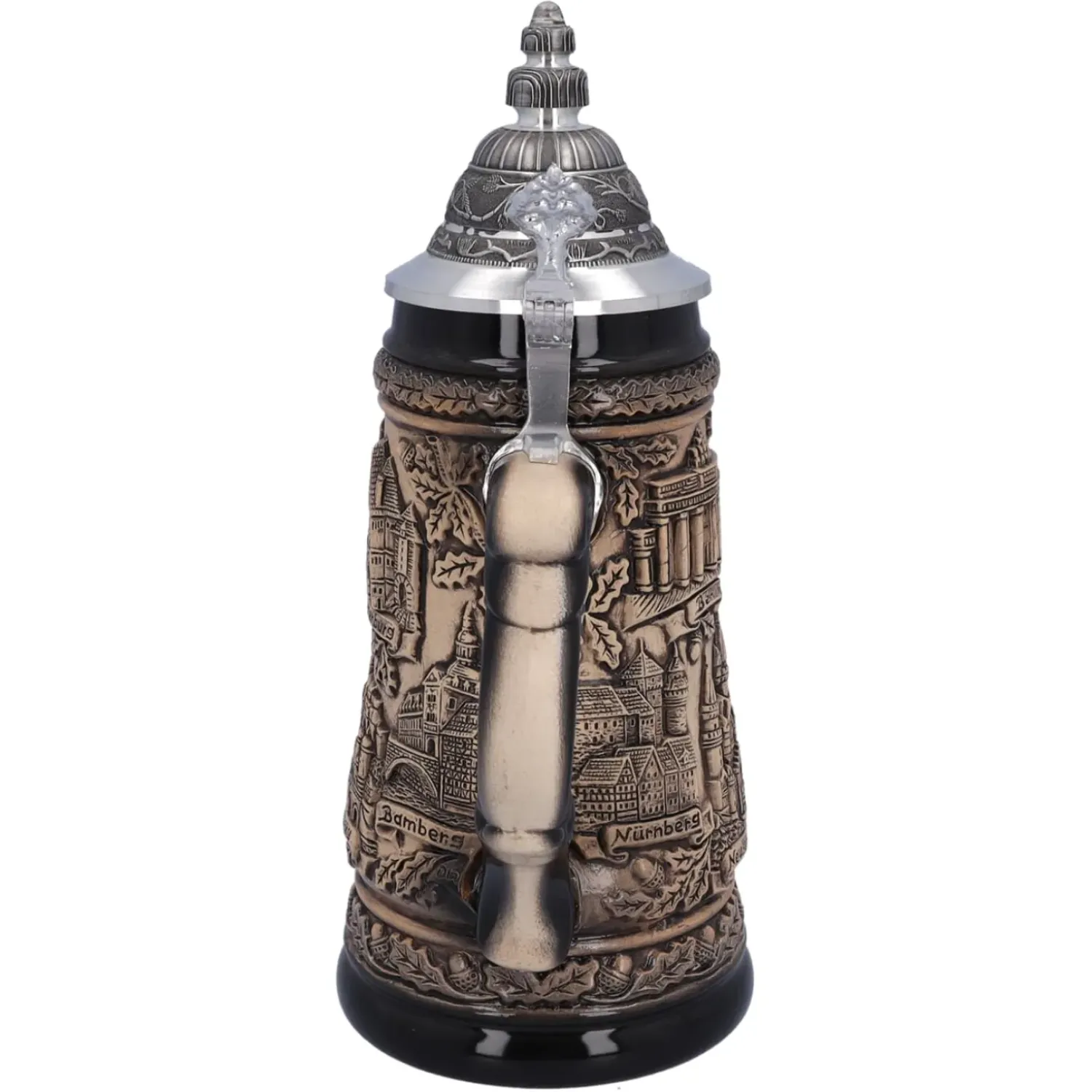 Käthe Wohlfahrt Bierkrug Mit Zinndeckel "Deutschland", Natur, 0,5L