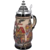 Käthe Wohlfahrt Bierkrug Mit Zinndeckel "Rothenburg", Natur, 0,5L