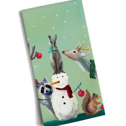 Käthe Wohlfahrt Geschirrtuch Schneemann Mit Waldtieren