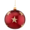Käthe Wohlfahrt Glaskugel Bordeaux Mit Goldsternen, 10 Cm