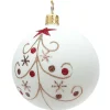 Käthe Wohlfahrt Glaskugel Cremefarben Matt Mit Glitzerbaum, 7 Cm