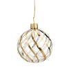 Käthe Wohlfahrt Glaskugel Klar Mit Gold-Weisem Netzdekor, 6 Cm