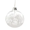 Käthe Wohlfahrt Glaskugel Klar Mit Weisen Baumen, 7 Cm