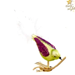 Poesie in Glas Glasvogel Grun-Lila