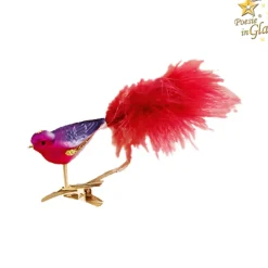 Poesie in Glas Glasvogel Pink-Lila