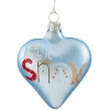 Käthe Wohlfahrt Herz Hellblau "Let It Snow", 7 Cm