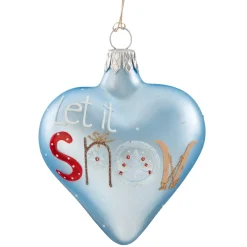 Käthe Wohlfahrt Herz Hellblau "Let It Snow", 7 Cm
