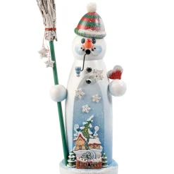 Käthes Original Holzknoddl Schneemann "Leise Rieselt Der Schnee", Rauchermannchen