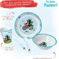Trötsch Verlag Kindergeschirr-Set "Der Kleine Maulwurf" Auf Motorrad