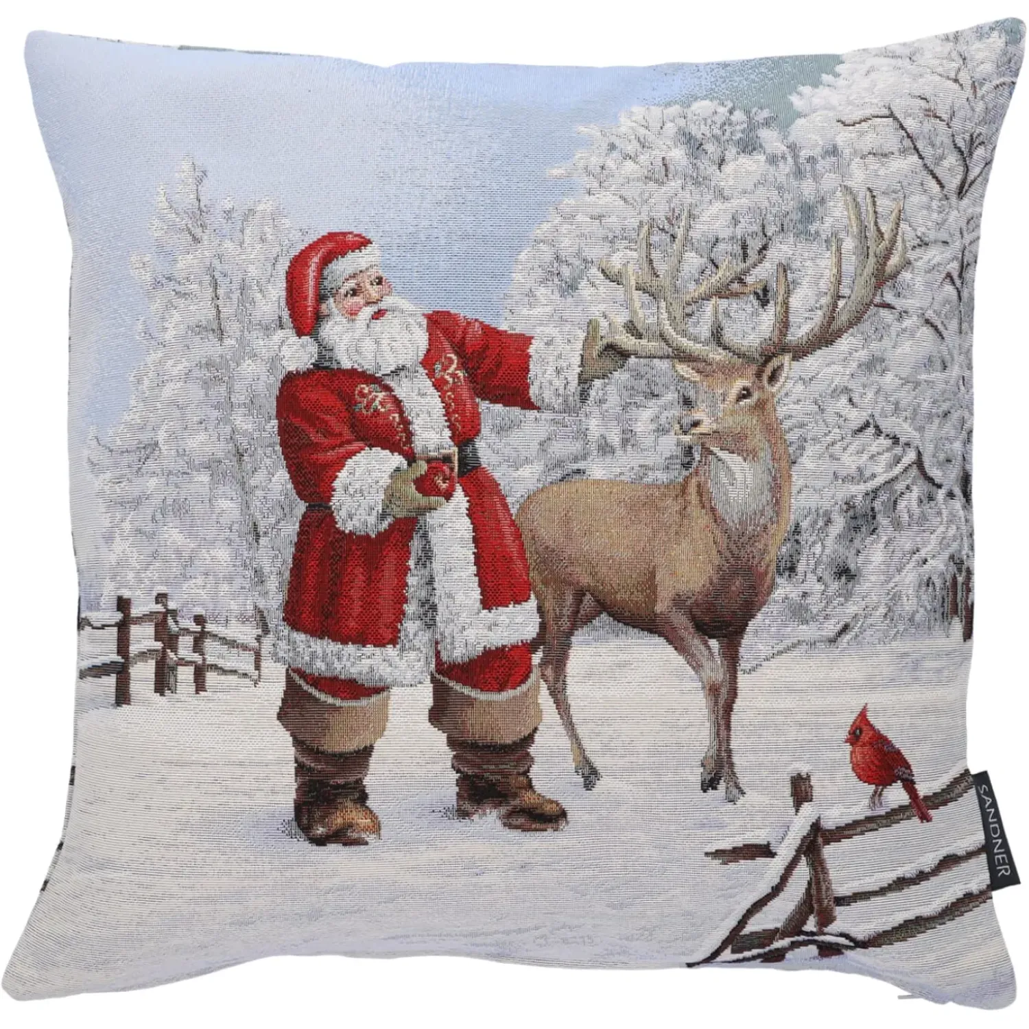 Sandner Kissenhulle "Weihnachtsmann Mit Hirsch"