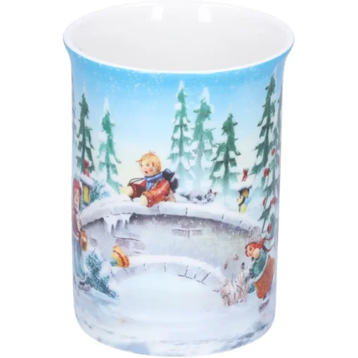 Käthe Wohlfahrt Porzellan-Tasse "Schlittschuhlauf"
