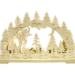 RATAGS Holzdesign Schwibbögen "Rehe In Der Abenddammerung", 115V Mit Usb A-Anschluss