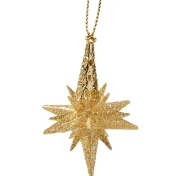 Käthe Wohlfahrt Stern Mit Glimmer, Gold, 6 Cm